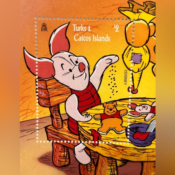 1996 "WINNIE THE POOH" Commemorative Postage Stamp of Turks and Caicos - Picture 3 of 5